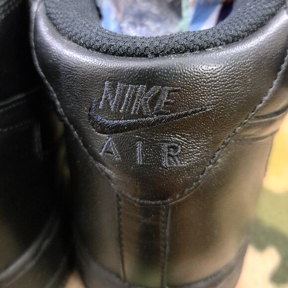 %Nike Air Force 1 Mid Black Leather 313643-002 Sneaker 2006 Men Us 13 / A 14 main image 5